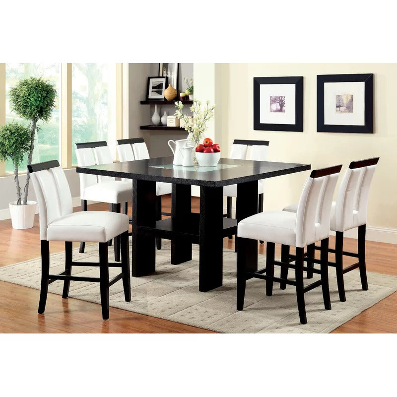 Dining Set: Dining Table with 6 Chairs Counter Height Dining Set