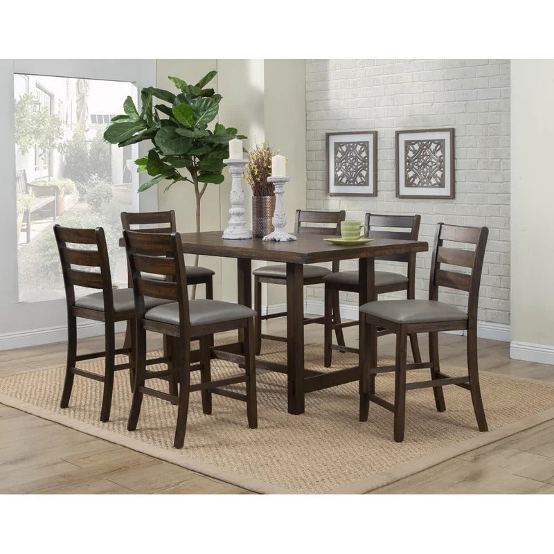 Dining Set: Dining Table with 6 Chairs Counter Height Dining Set