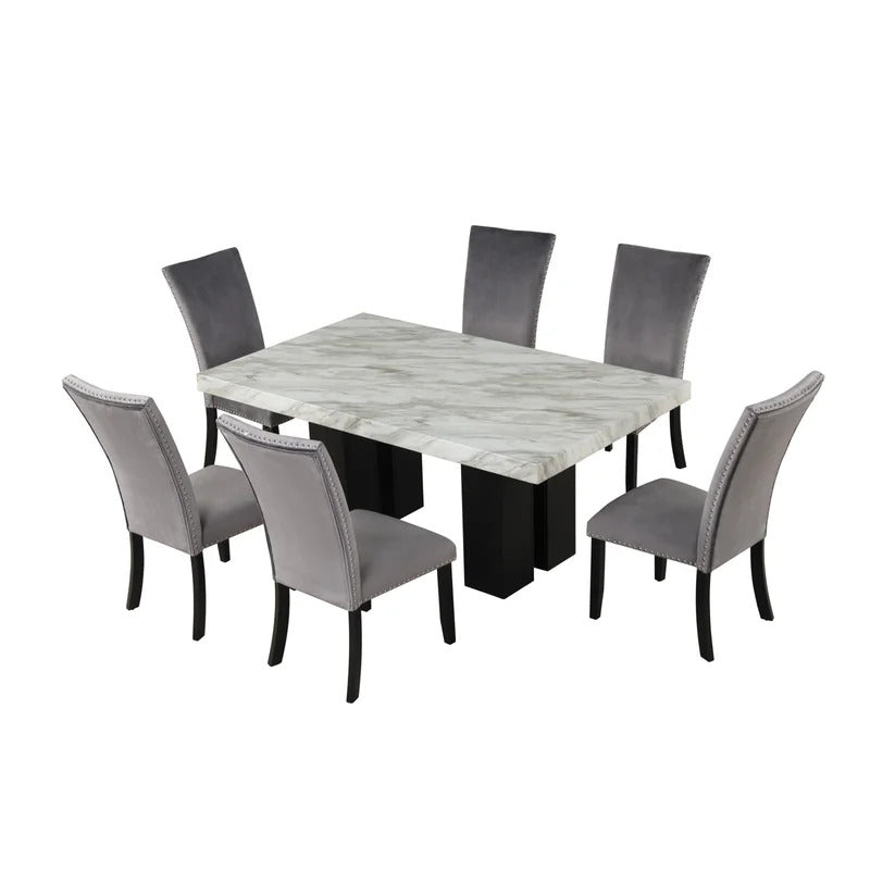 Dining Set: Dining Table with 6 Chairs Dining Set