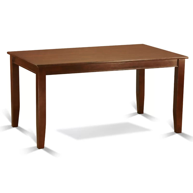 Dining Set: Dining Table with 6 Chairs Rubberwood Solid Wood Dining Set