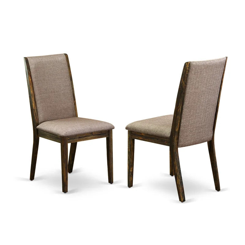 Dining Set: Dining Table with 4 Chairs Rubberwood Solid Wood Dining Set