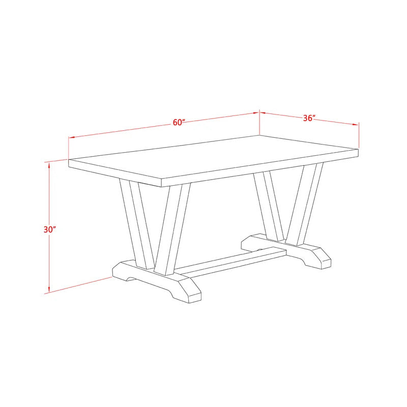 Dining Set: Dining Table with 6 Chairs Solid Wood Dining Set