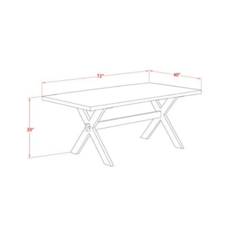 Dining Set: Dining Table with 6 Chairs Solid Wood Dining Set
