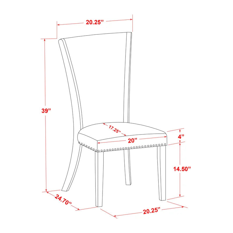 Dining Set: Dining Table with 6 Chairs Solid Wood Dining Set