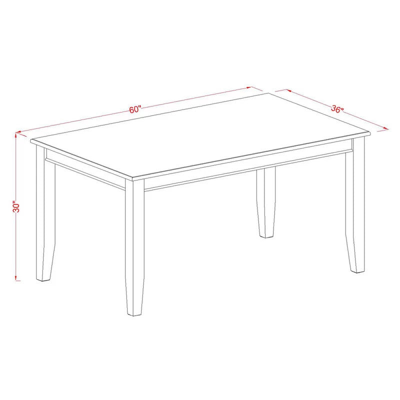 Dining Set: Dining Table with 4 Chairs Wood Dining Set