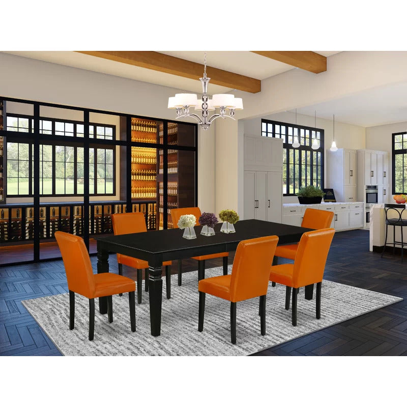 Dining Set: Extendable Solid Wood 6 Seater Dining Set