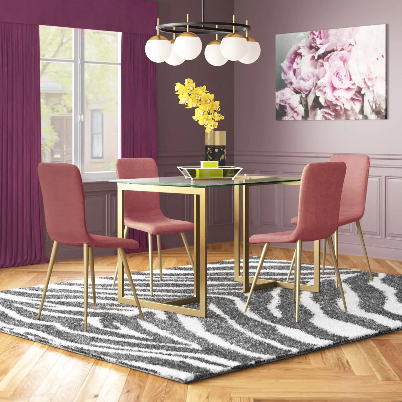 Dining Set : Iron 4 -Person Dining Set