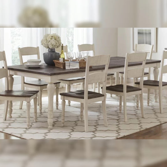 Dining Set Leaf Pine Solid Wood 8 Seater Dining Set