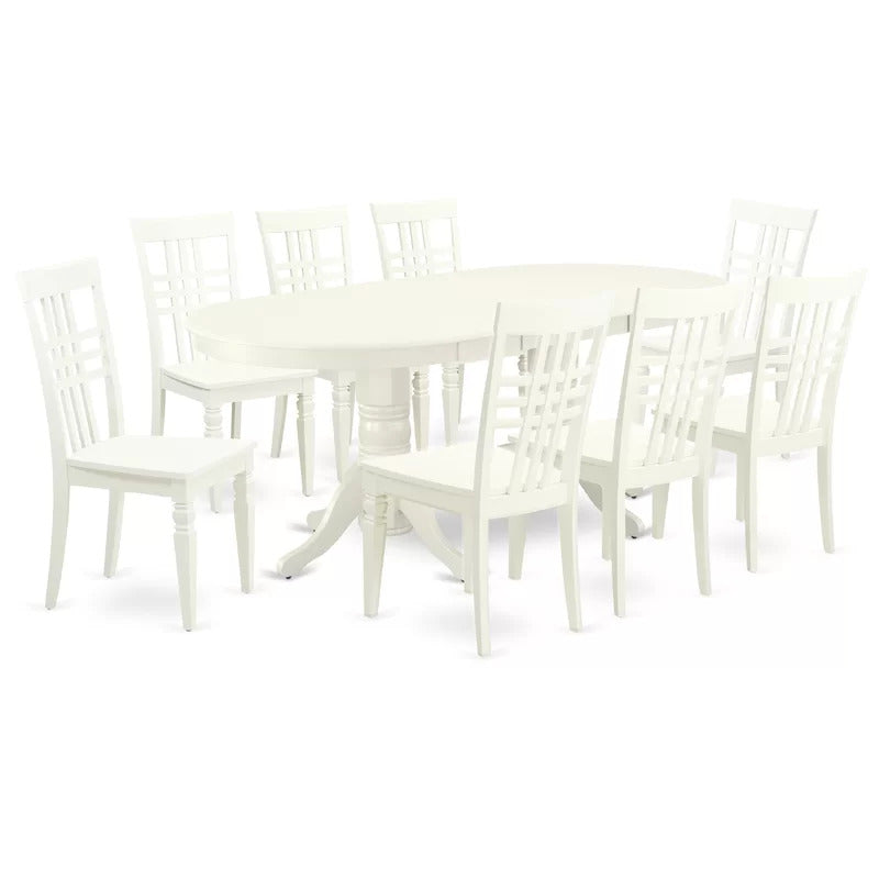 Dining Set: Leaf Rubberwood 8 Seater Dining Set
