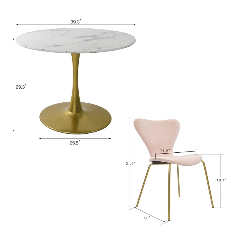 Dining Set: Metal 4 - Person Dining Set