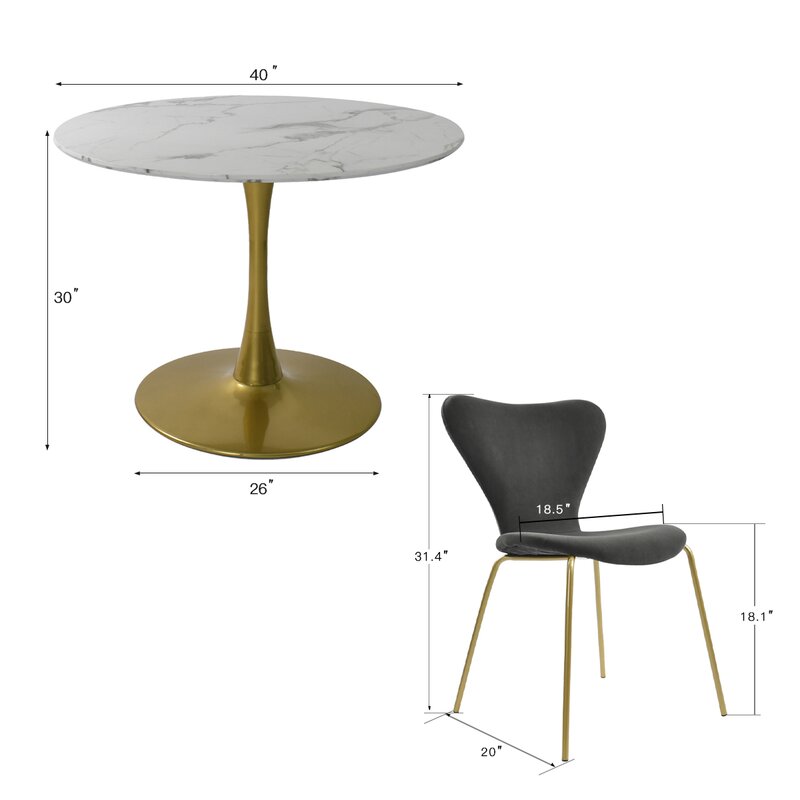 Dining Set: Metal 4 - Person Dining Set