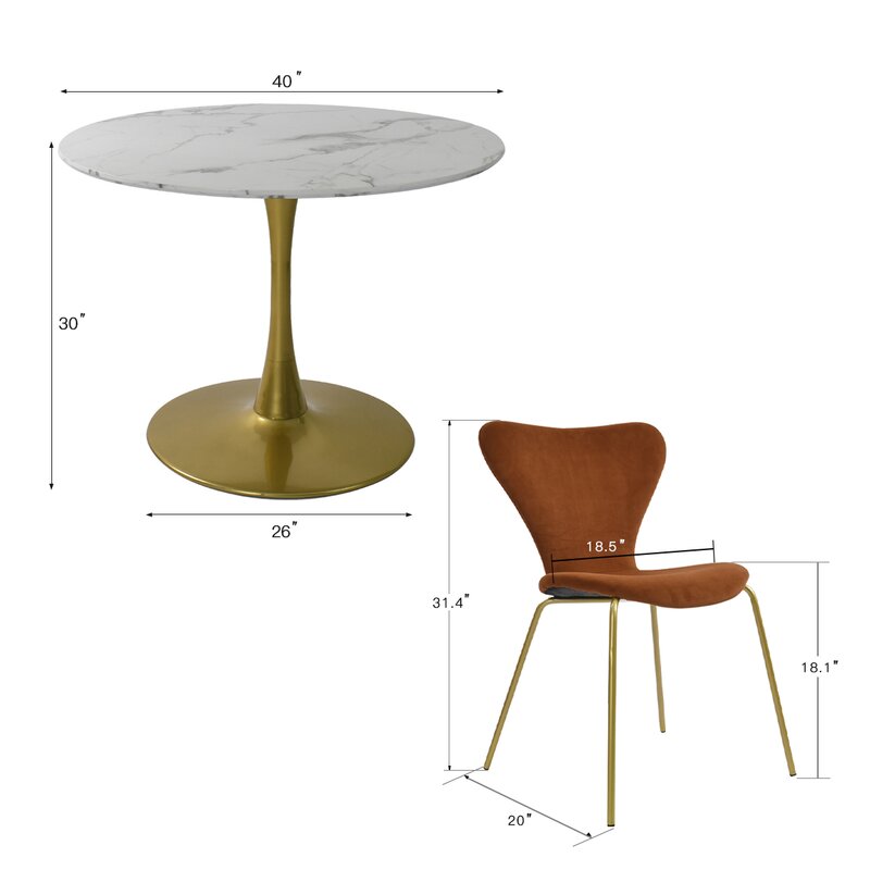 Dining Set: Metal 4 - Person Dining Set