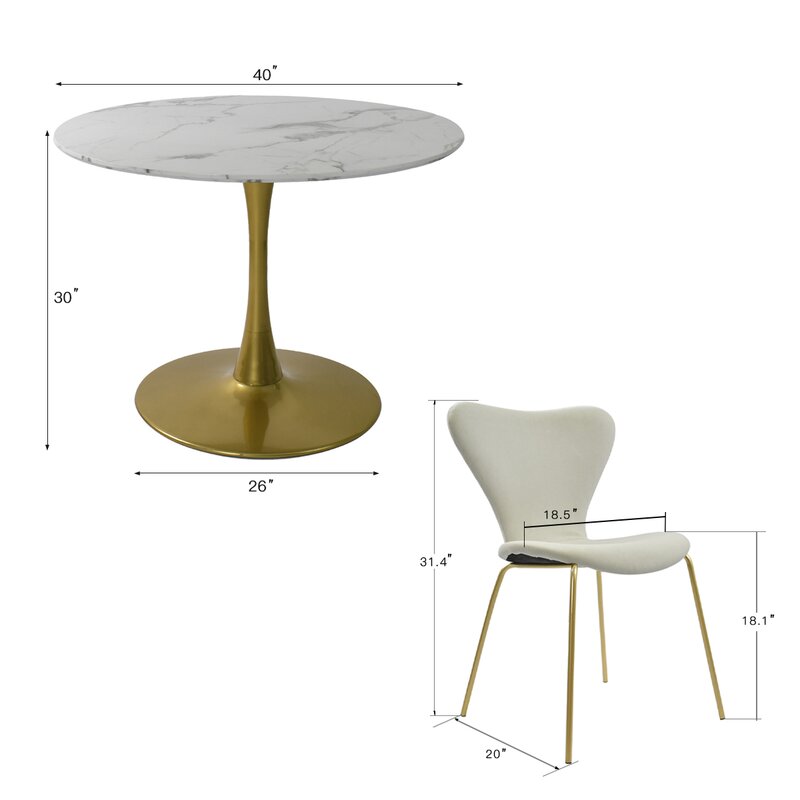 Dining Set: Metal 4 - Person Dining Set