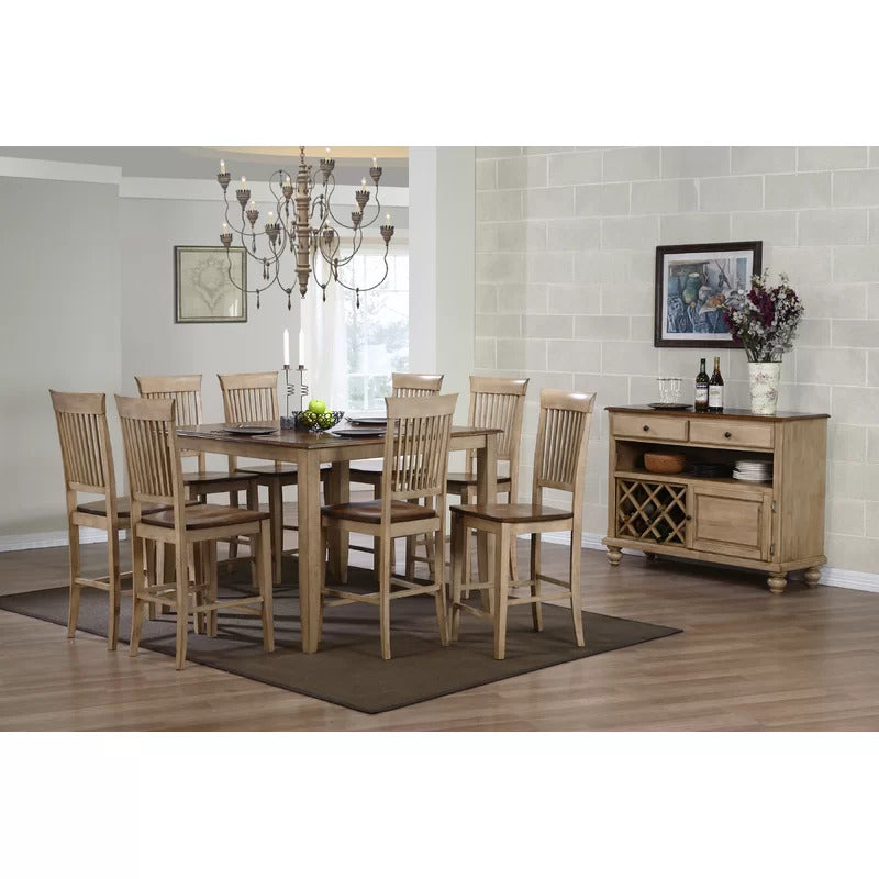 Dining Set: Oak Solid Wood 8 Seater Dining Set