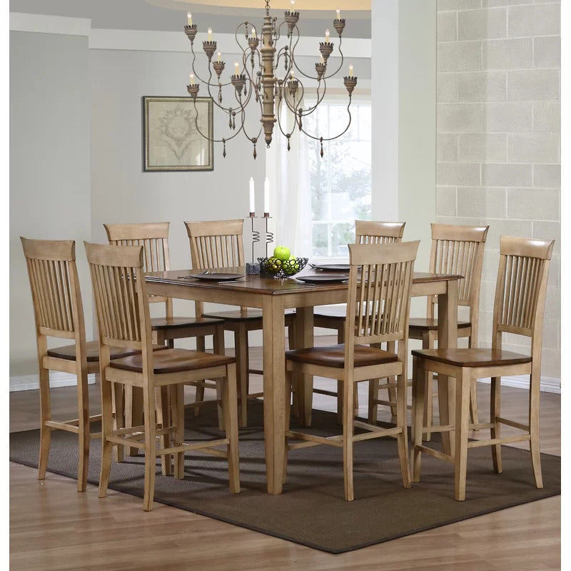Dining Set: Oak Solid Wood 8 Seater Dining Set