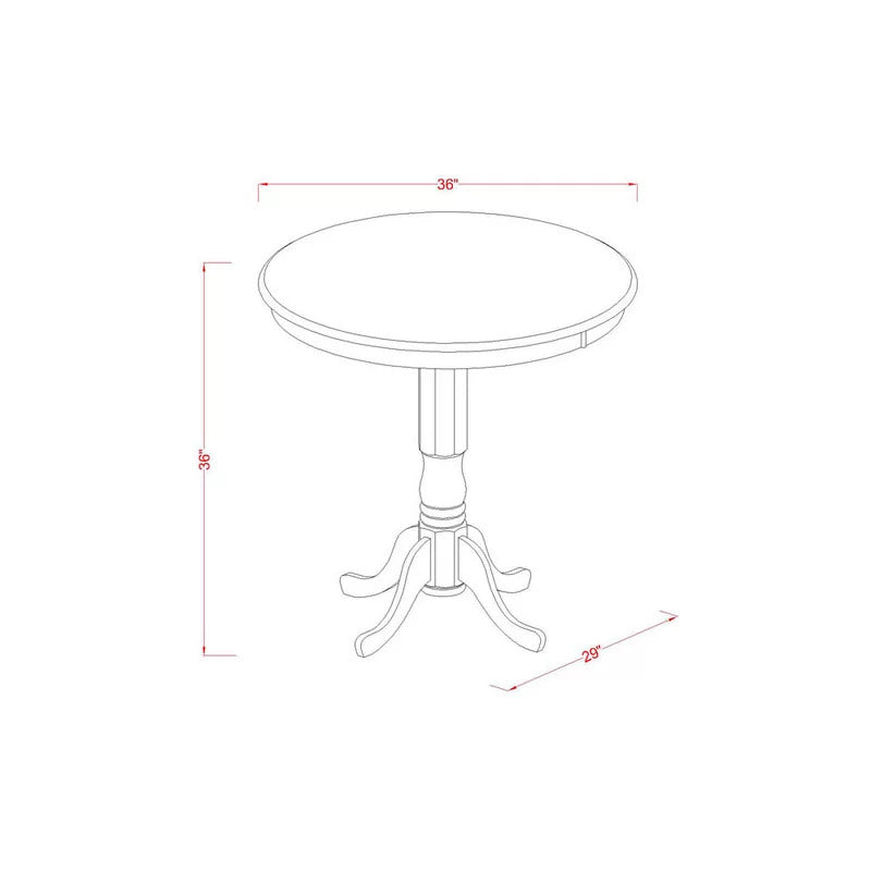 Dining Set: Person Counter Height Rubberwood Solid Wood Dining Set