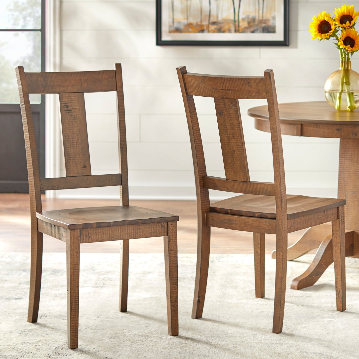 Dining Set Walnut 2 Seater Round Dining Table Set
