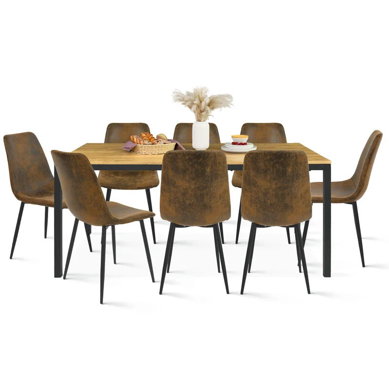Dining Set: Warm Wood Grain 8 Seater Dining Set