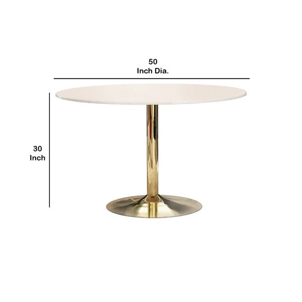 Dining Set: White Round Dining Table With 2 Chairs