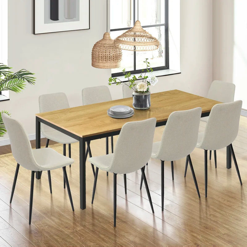 Dining Set: Wood Grain 8 Seater Dining Set