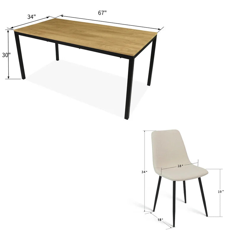 Dining Set: Wood Grain 8 Seater Dining Set