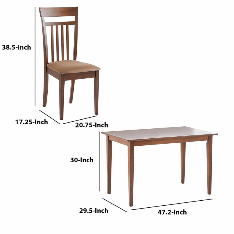 Dining Set: Wooden 4 Seater Dining Set