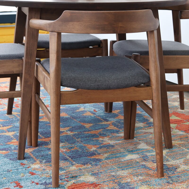 Dining Set: Wooden Rounded 4 Seater Dining Set