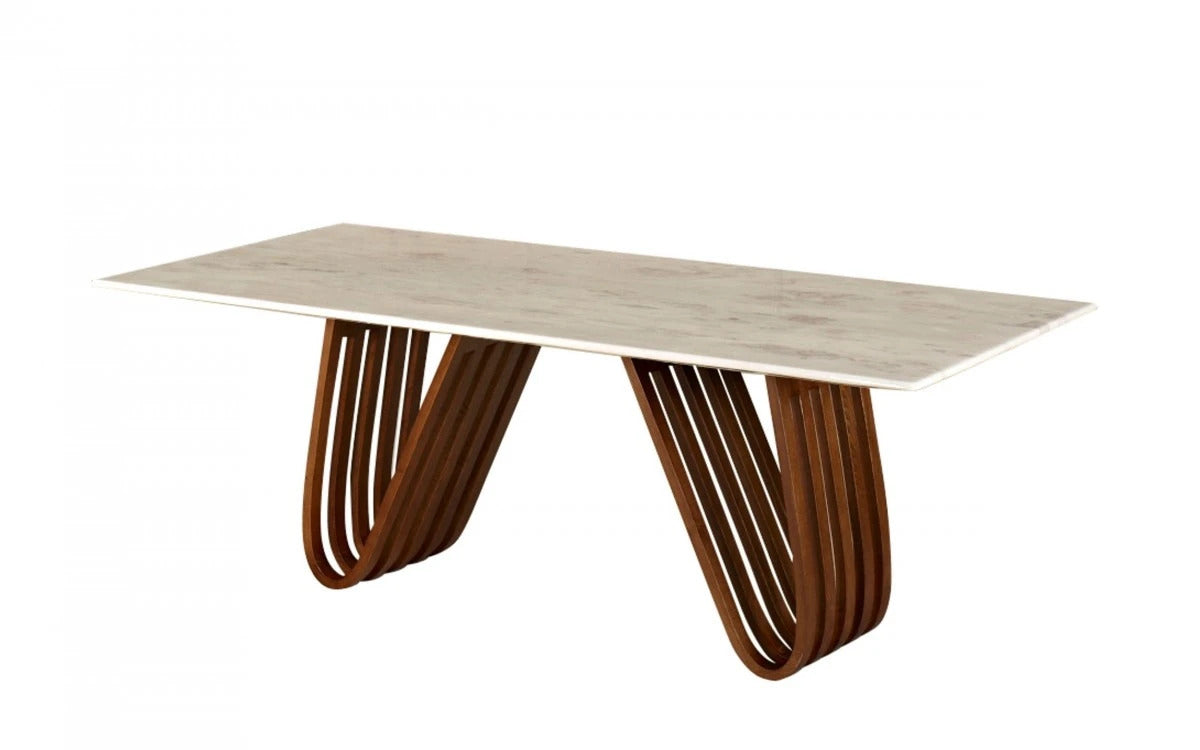 Dining Table DEEN Marble and Walnut Dining Table