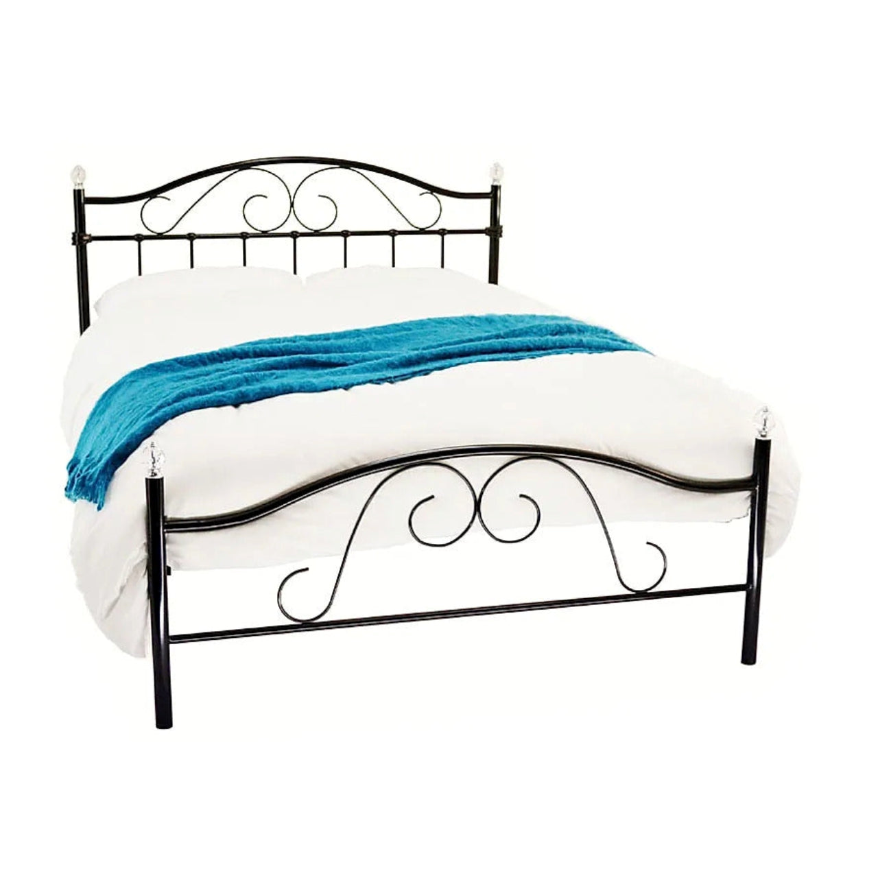 Metal Bed: Black Metal Double Bed