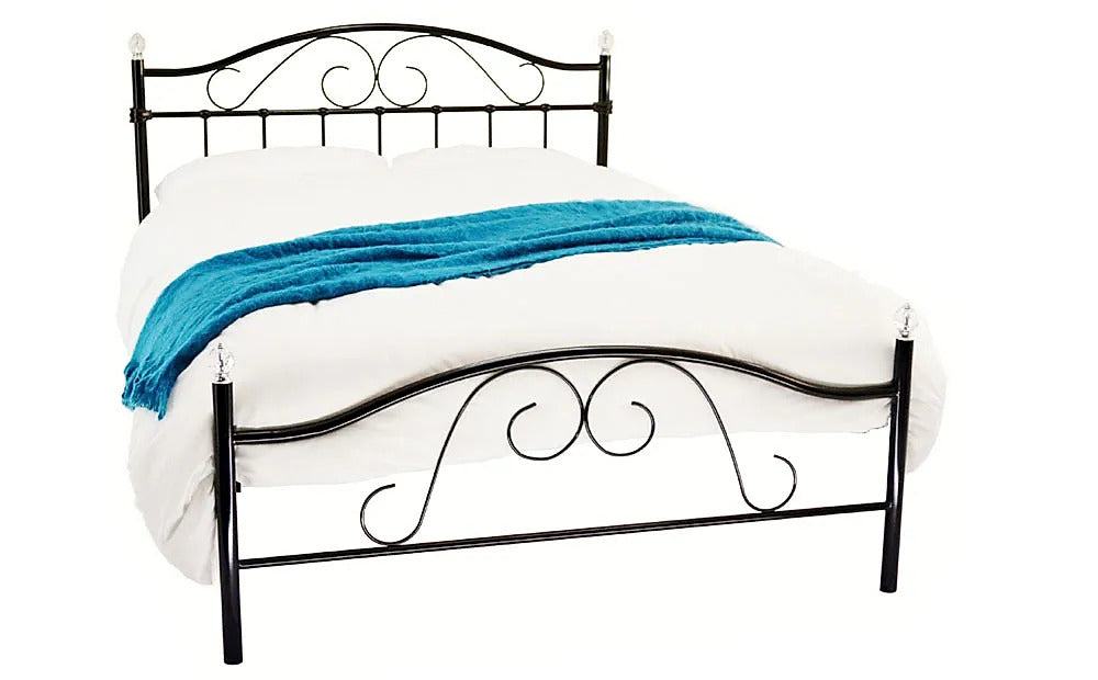 Metal Bed: Black Metal Double Bed