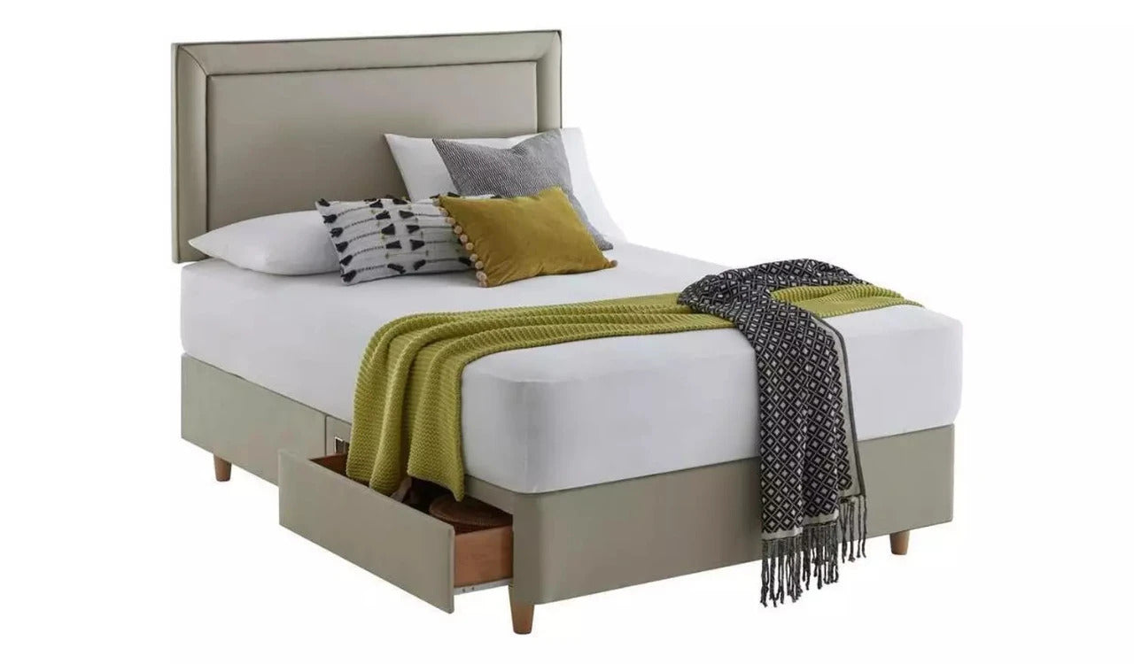 Double Bed: 2 Drawer Double Divan Bed With Storage Drawers