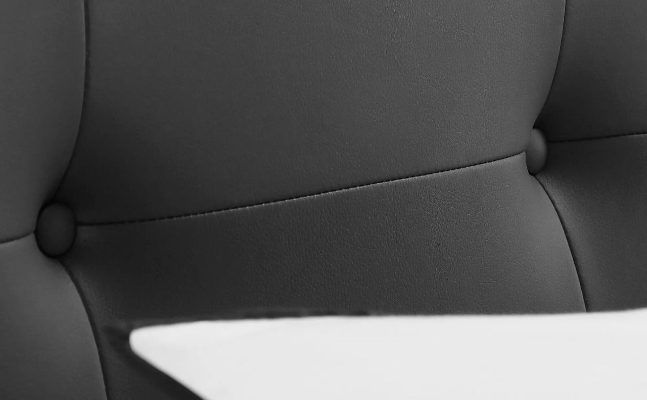 Double Bed: Covershine Black Leather Fabric Double Bed
