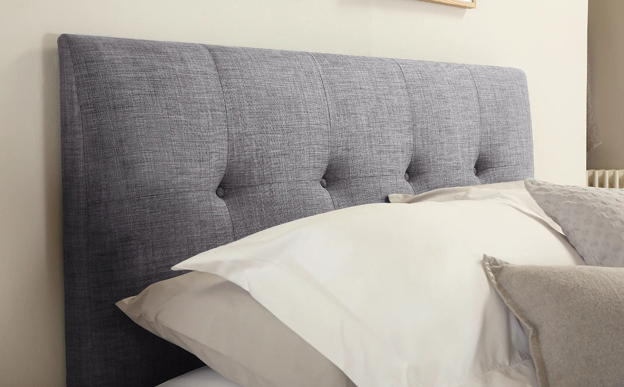 Double Bed: Covershine Grey Fabric Double Bed