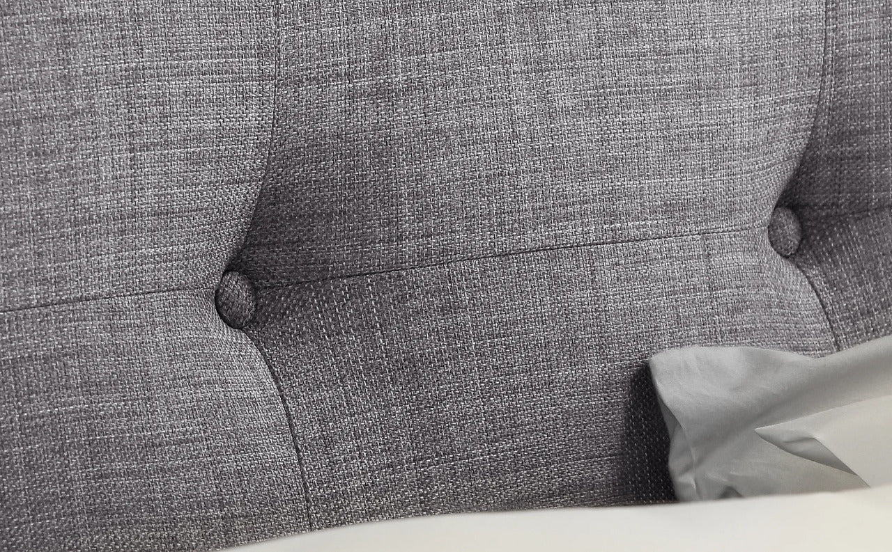 Double Bed: Covershine Grey Fabric Double Bed