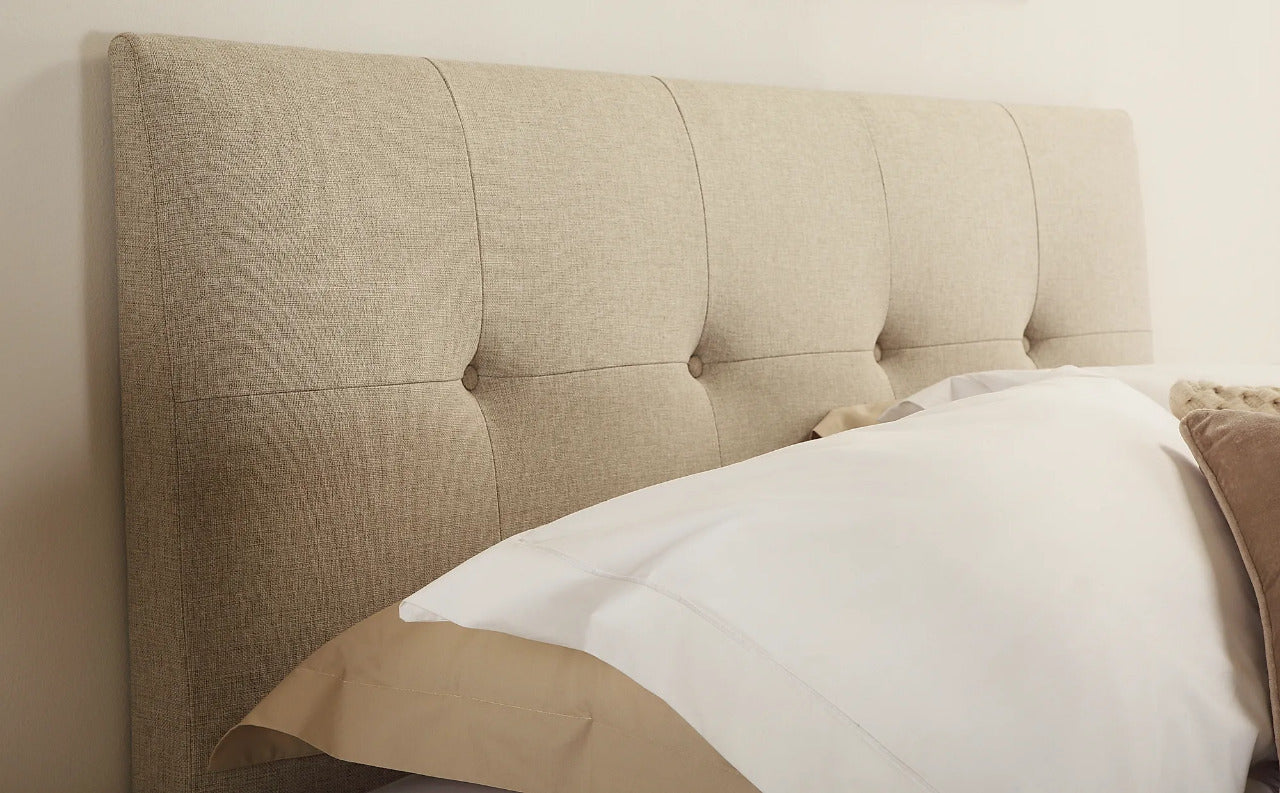 Double Bed: Covershine Oatmeal Fabric Double Bed