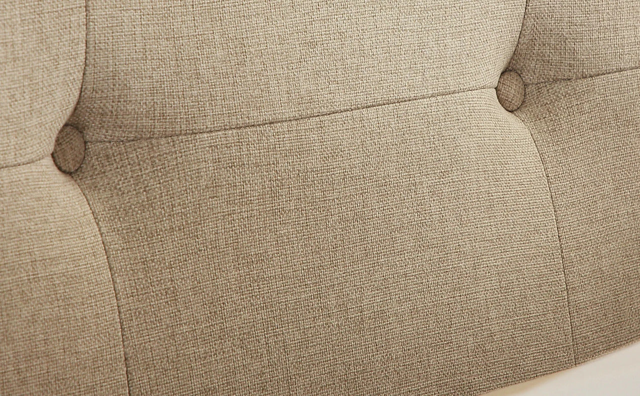 Double Bed: Covershine Oatmeal Fabric Double Bed