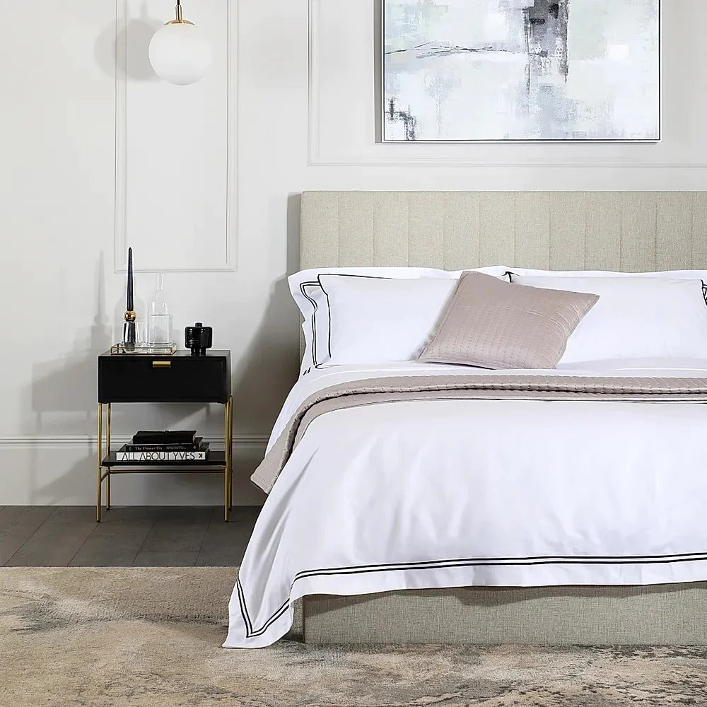 Double Bed: Grey Velvet Double Bed