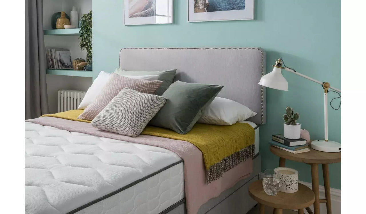 Double Bed: Light Grey Double Bed