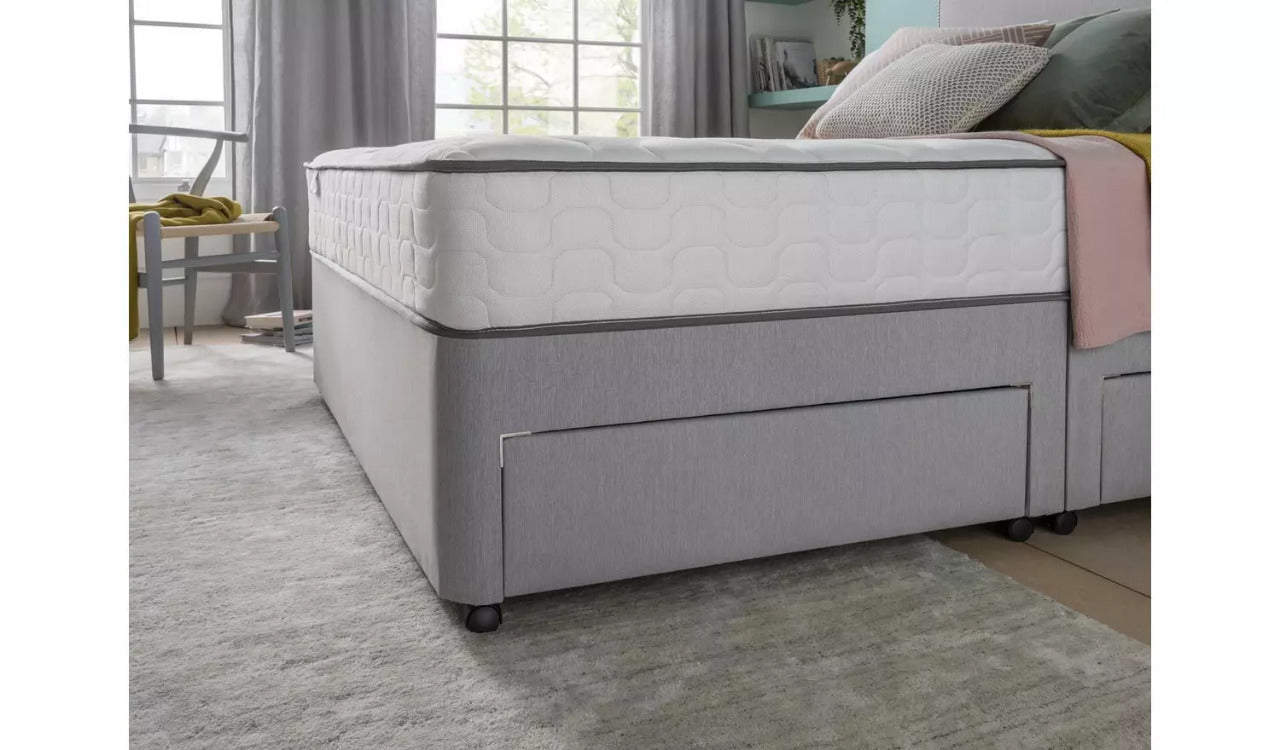 Double Bed: Light Grey Double Bed