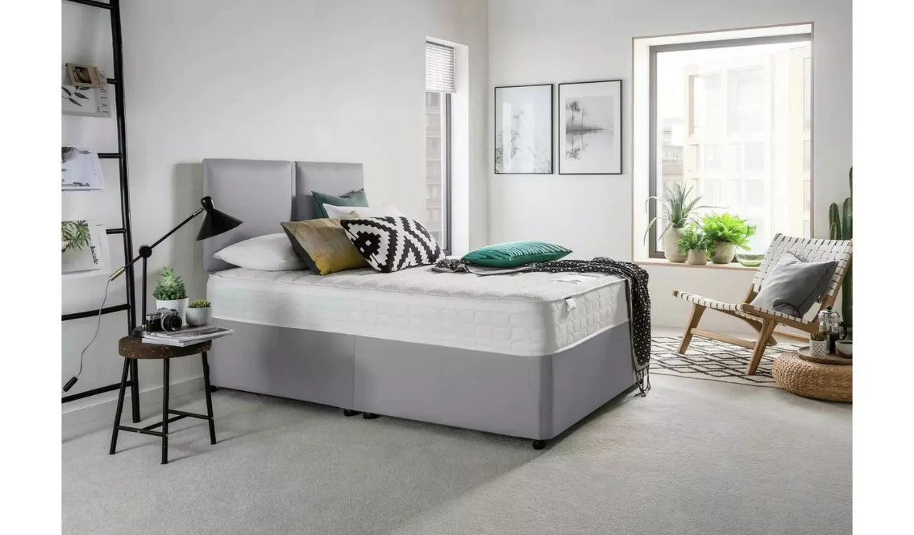 Divan Bed: Light Grey Divan Bed