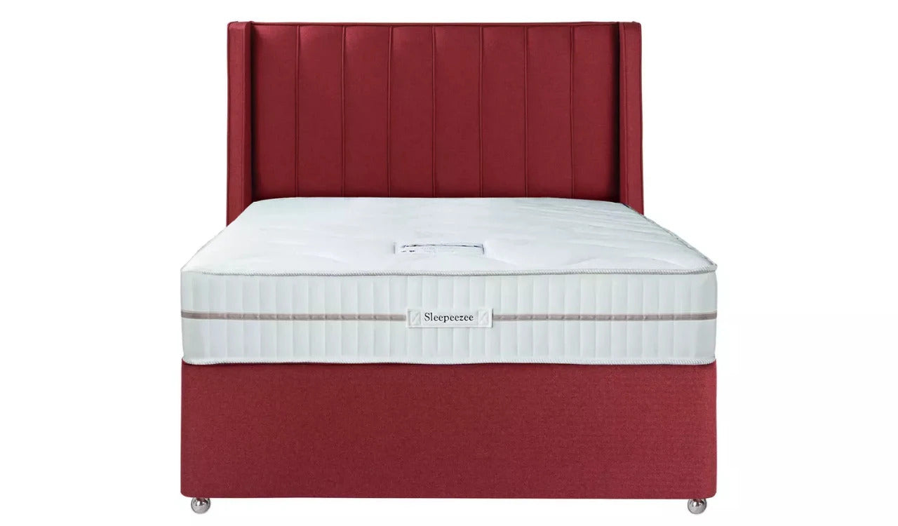 Double Bed: Luxurious Fabric 2 Drawer Double Bed