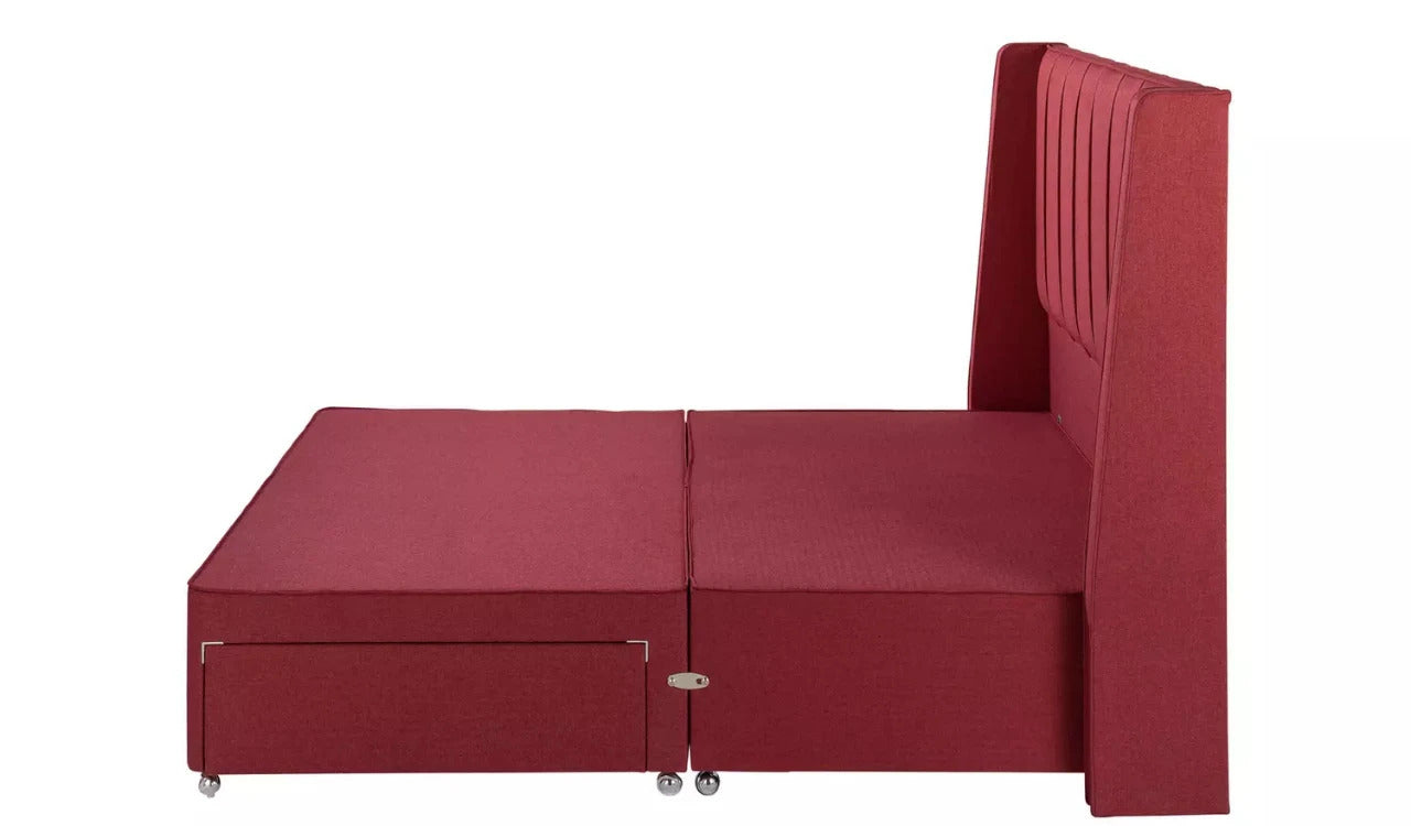 Double Bed: Luxurious Fabric 2 Drawer Double Bed