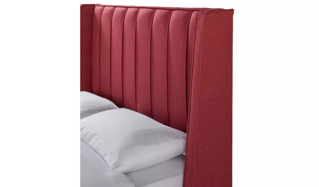Double Bed: Luxurious Fabric 2 Drawer Double Bed