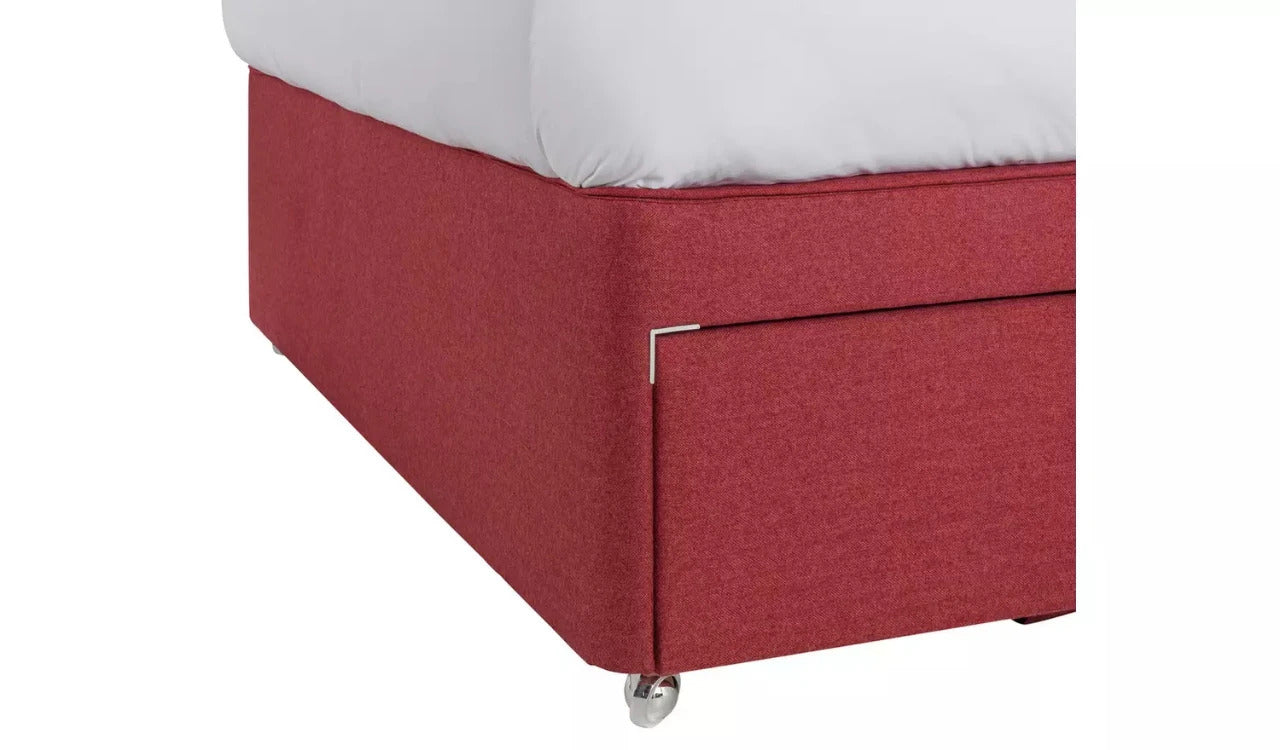 Double Bed: Luxurious Fabric 2 Drawer Double Bed