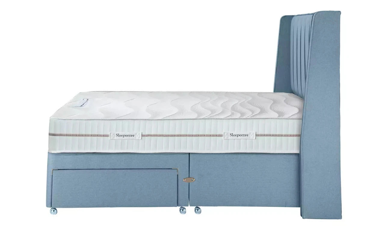 Double Bed: Luxurious Fabric 2 Drawer Double Bed