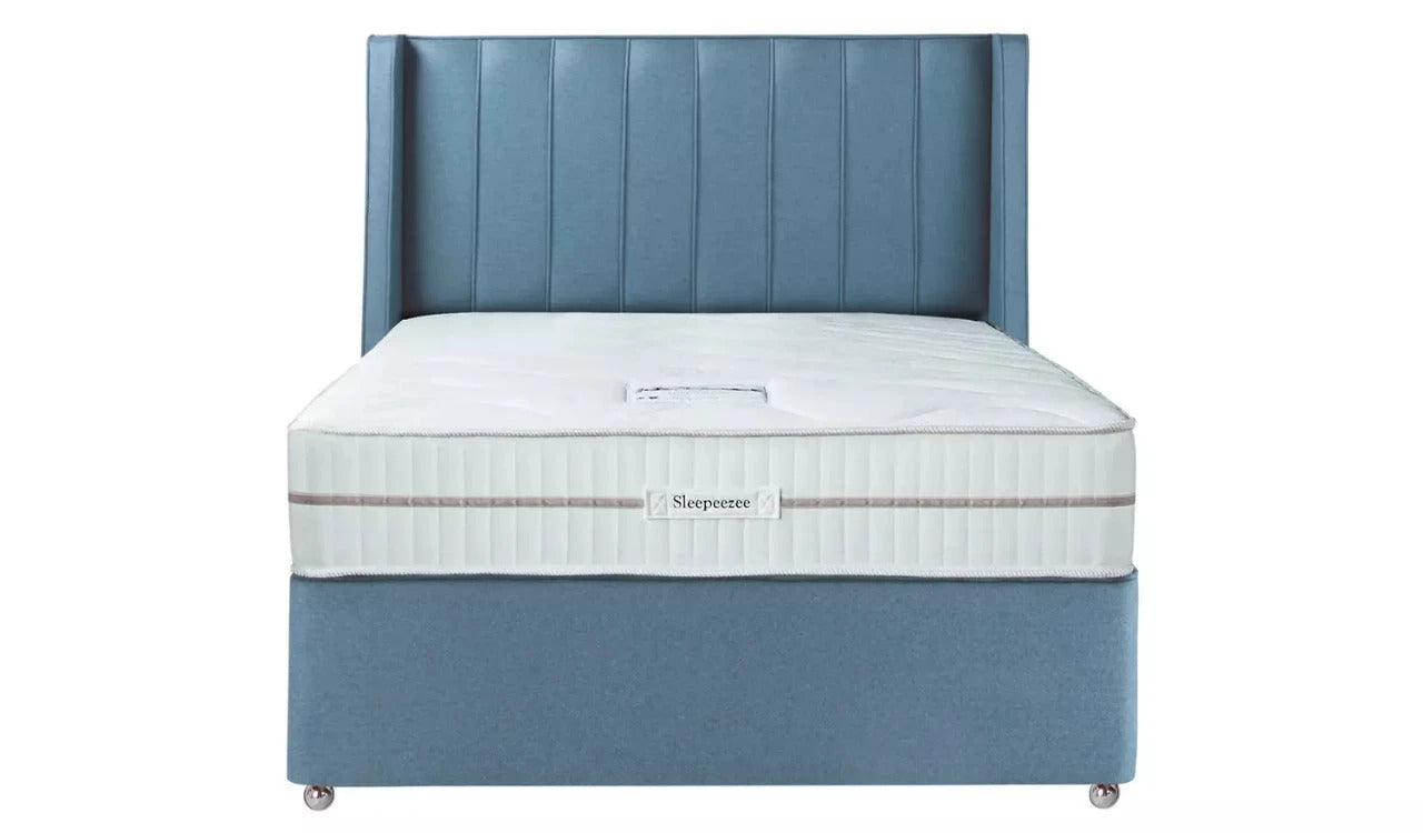 Double Bed: Luxurious Fabric 2 Drawer Double Bed