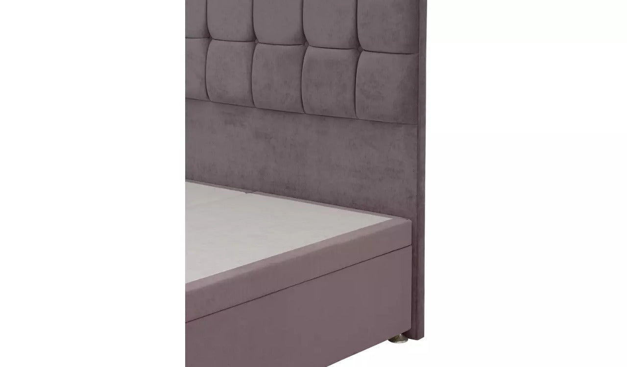 Double Bed: Mauve Ottoman Double Bed