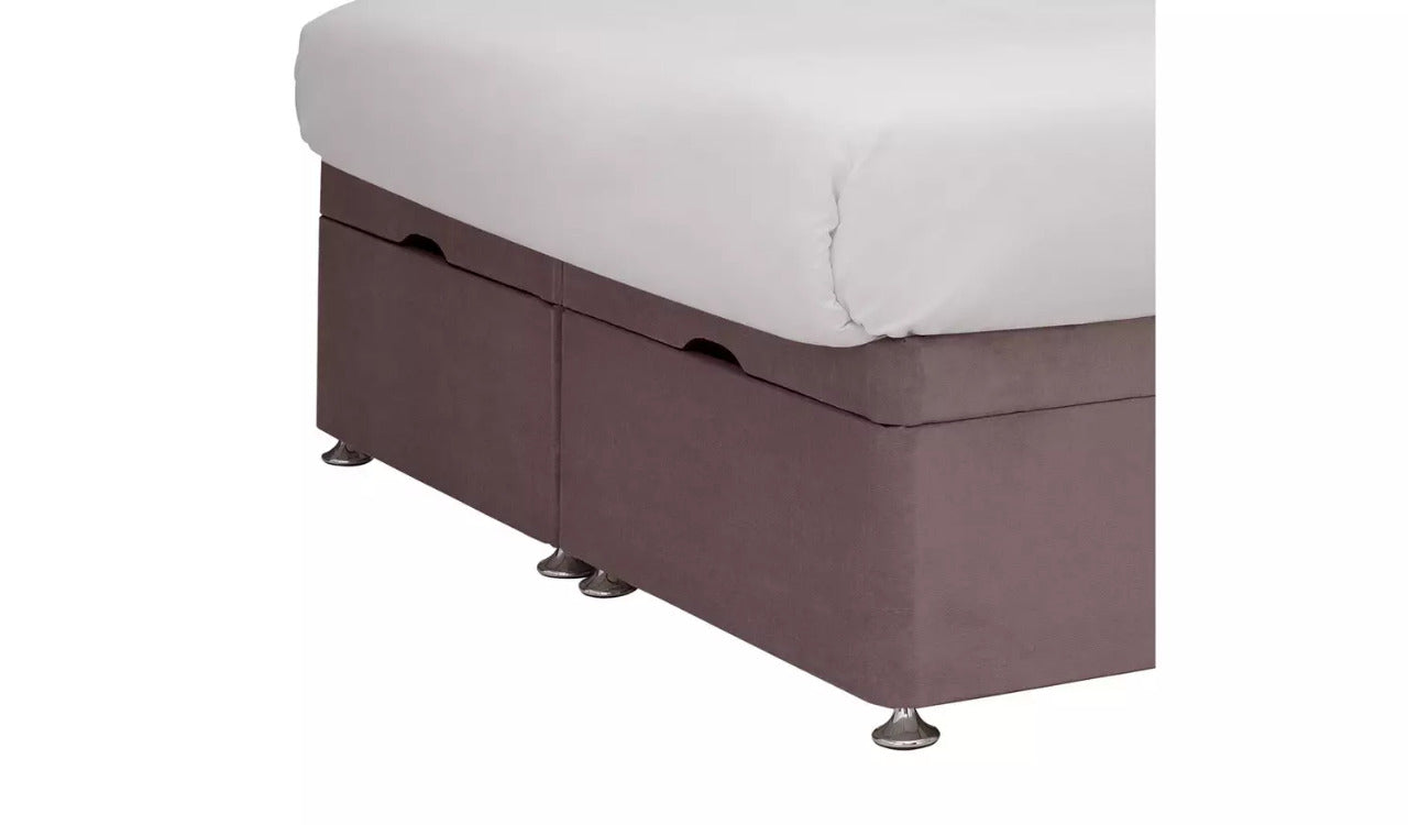 Double Bed: Mauve Ottoman Double Bed