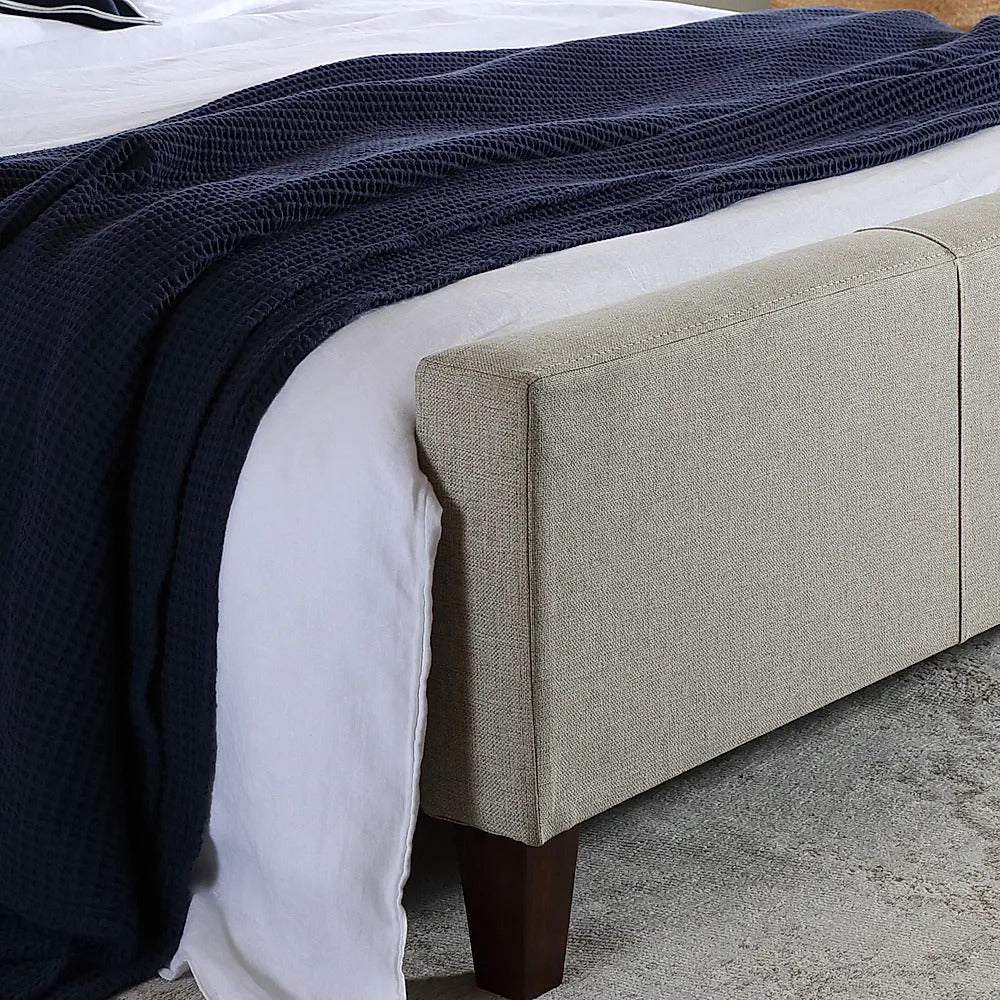 Double Bed: Oatmeal Fabric Double Bed