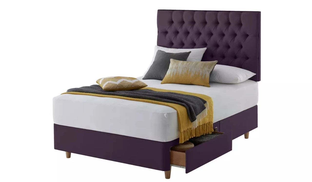 Double Bed: Sandstone 2 Drawer Double Bed